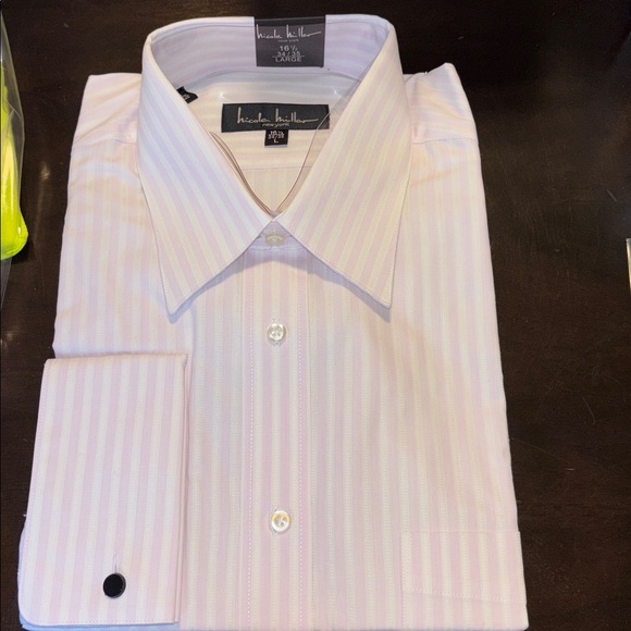 Brooks Brothers Other - Men long sleeve  Light Pink and White Striped Dress Shirt
large neck 16.534/34